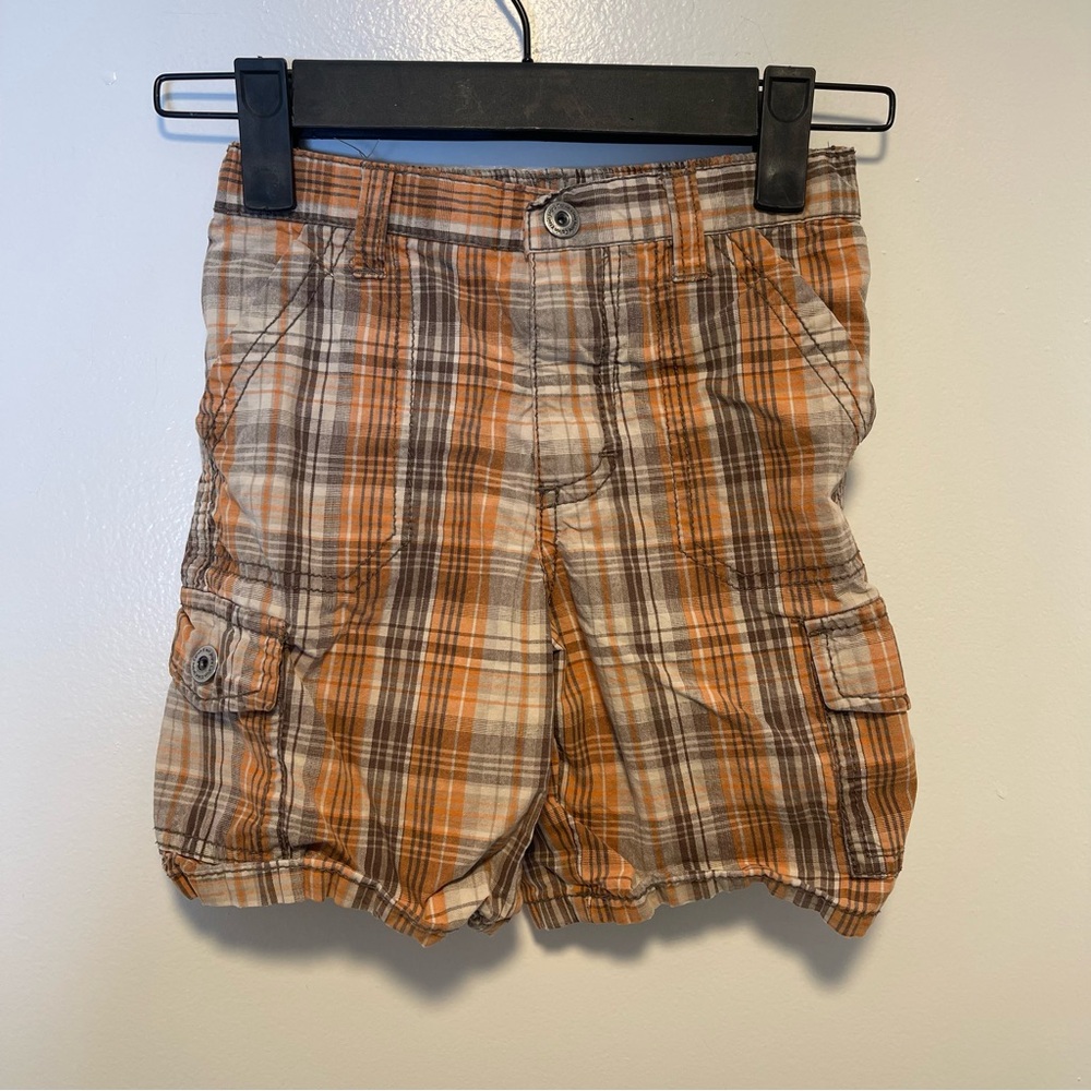 Calvin Klein Plaid Orange and Brown Toddler Shorts size 3T